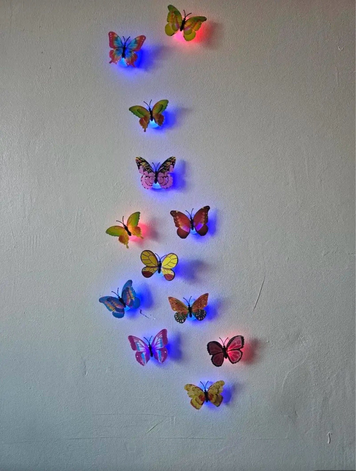 6pcs Multicolor LED 3D Butterfly Decoration Night Light, Random Color Styles,