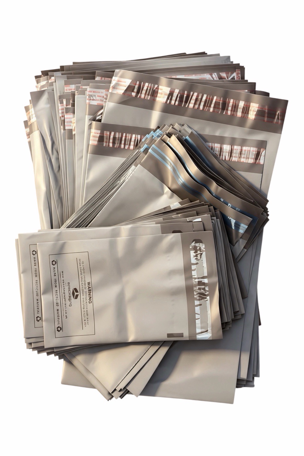 100x Grey Mailing Bags | Eco-Friendly Poly Postage Bags | 10×14" | Self-Seal