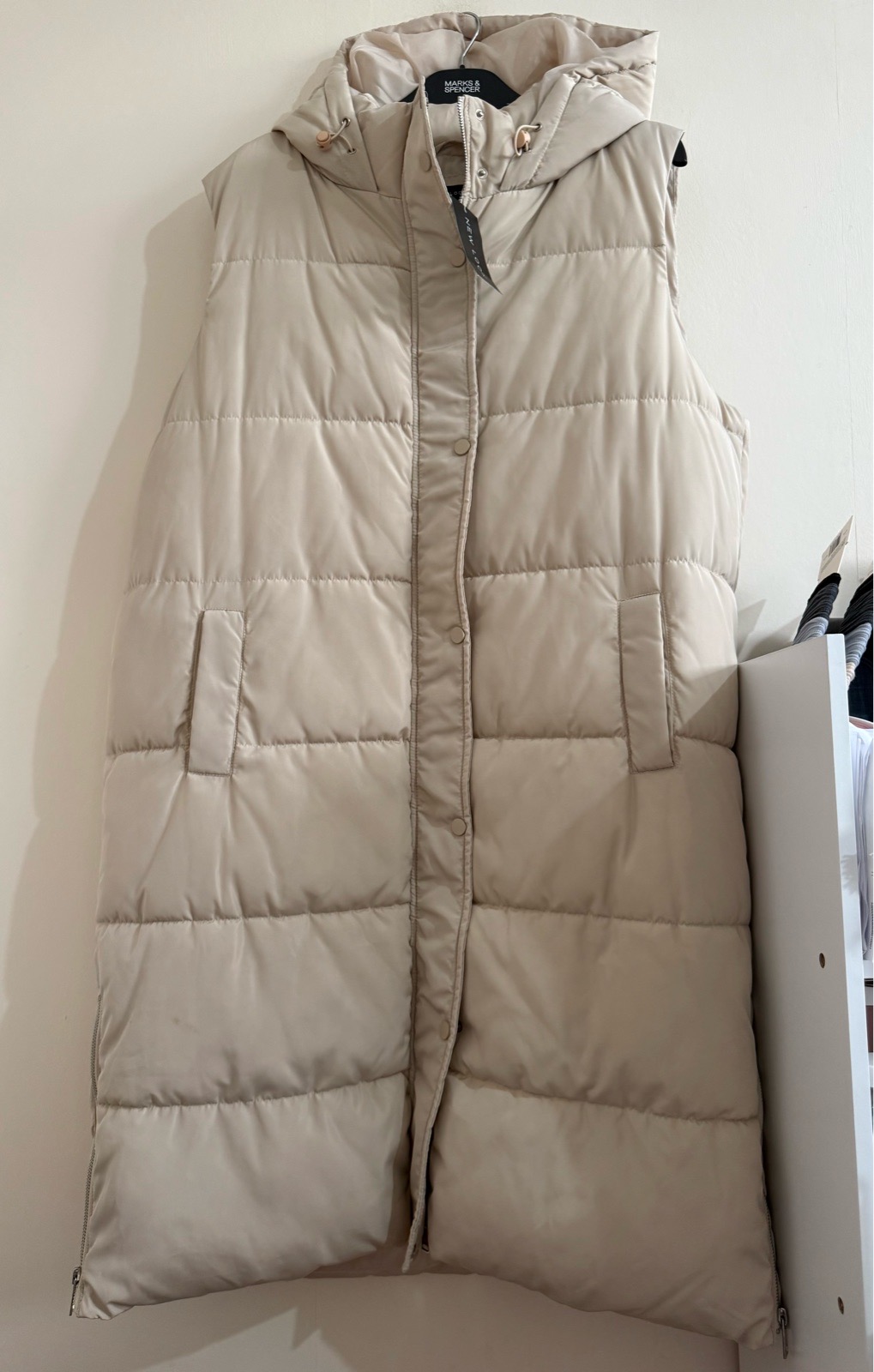 New Look Beige Cream Zip Up Sleeveless Padded Gilet Bodywarmer - BNWT - Size 16