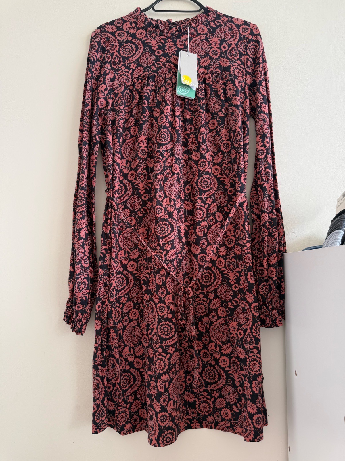 Boden Black & Dusty Pink Easy Yoke Mini Dress - BNWT - Size 6 R