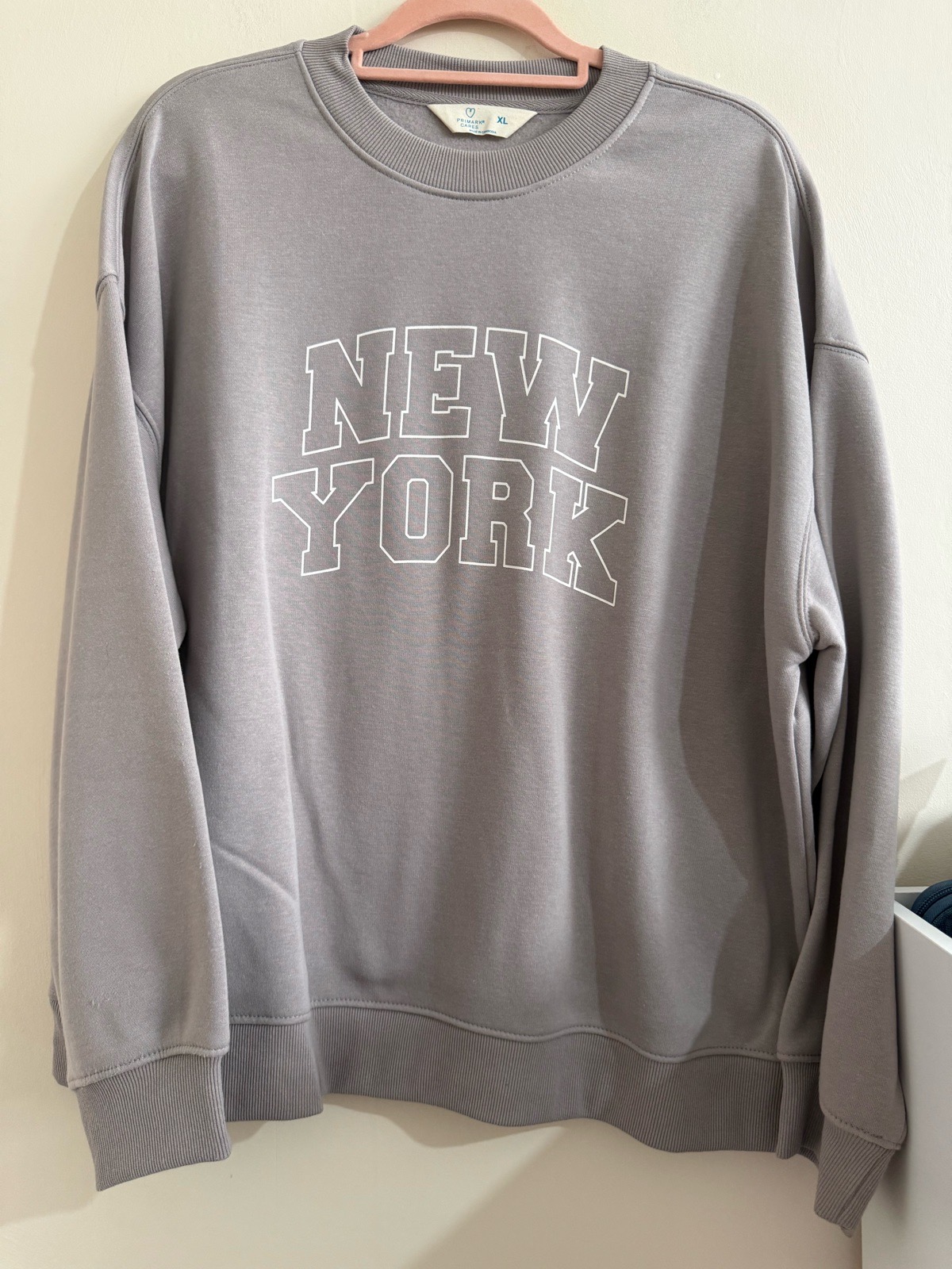 Primark Grey Beige New York Sweater Top - BNWOT - Size XL