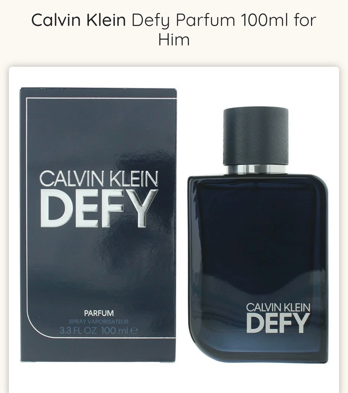 Calvin Klein Defy Parfum 100ml