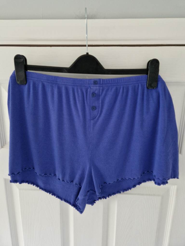 B by Boutique Women's Size XL Ultraviolet Ribbed Pyjama Shorts Cotton Rich M&S
