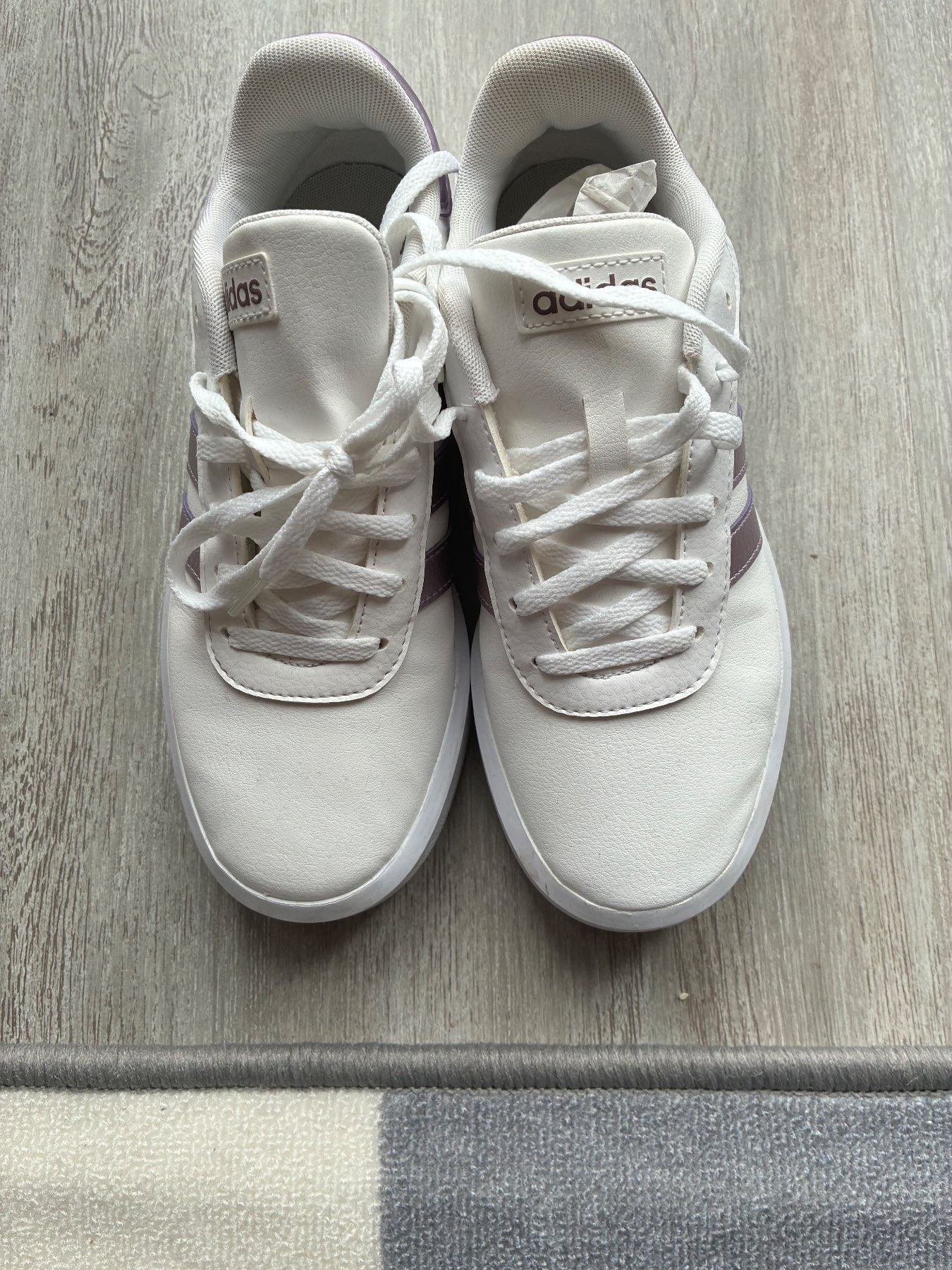 Adidas White/Purple Trainers Size 4