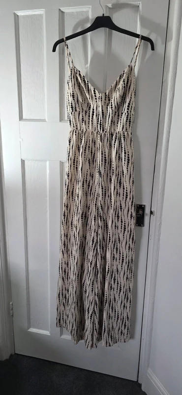 Shein Playsuit Black Cream Print Size L