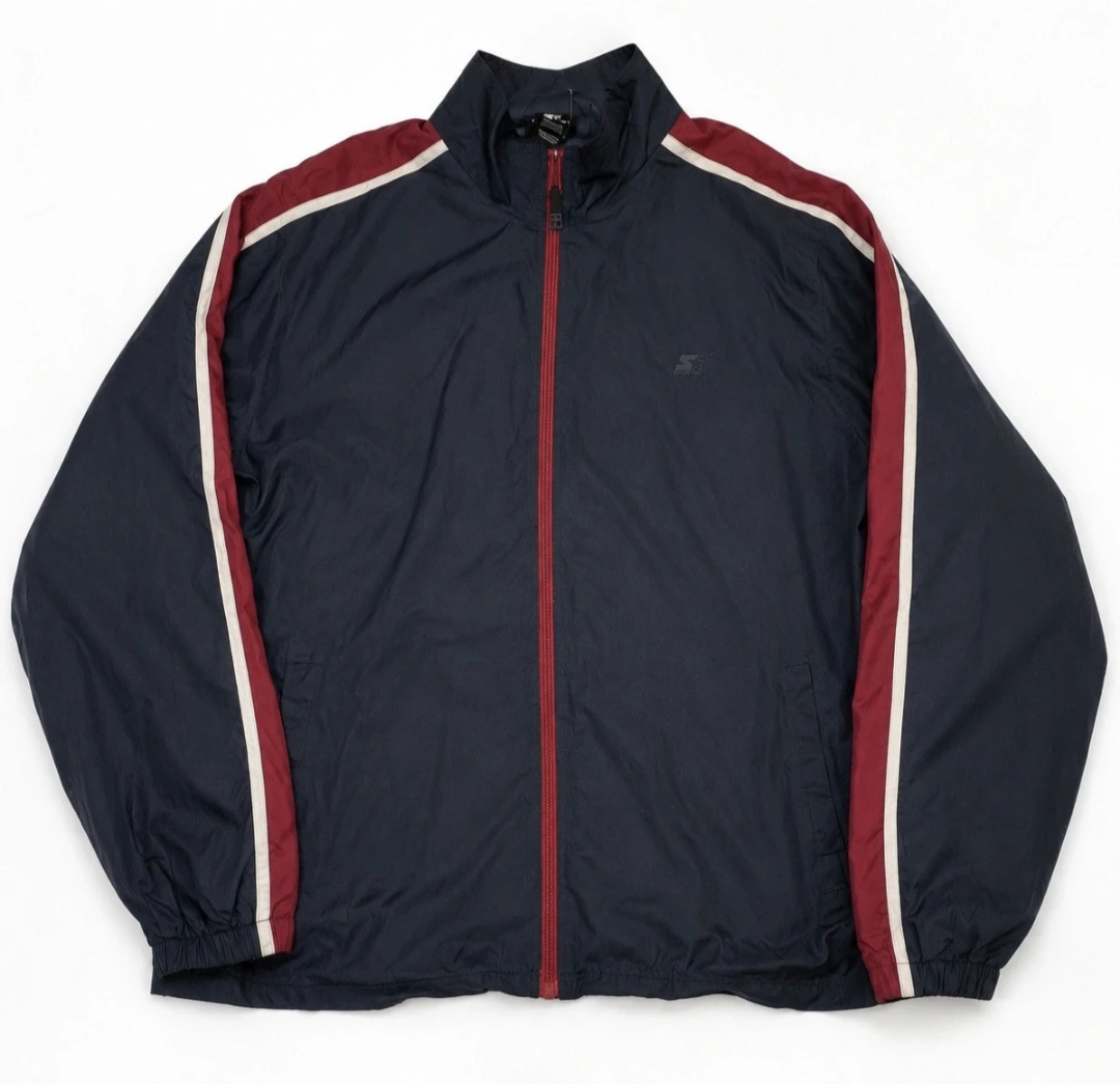 mens vintage starter zip up jacket navy large