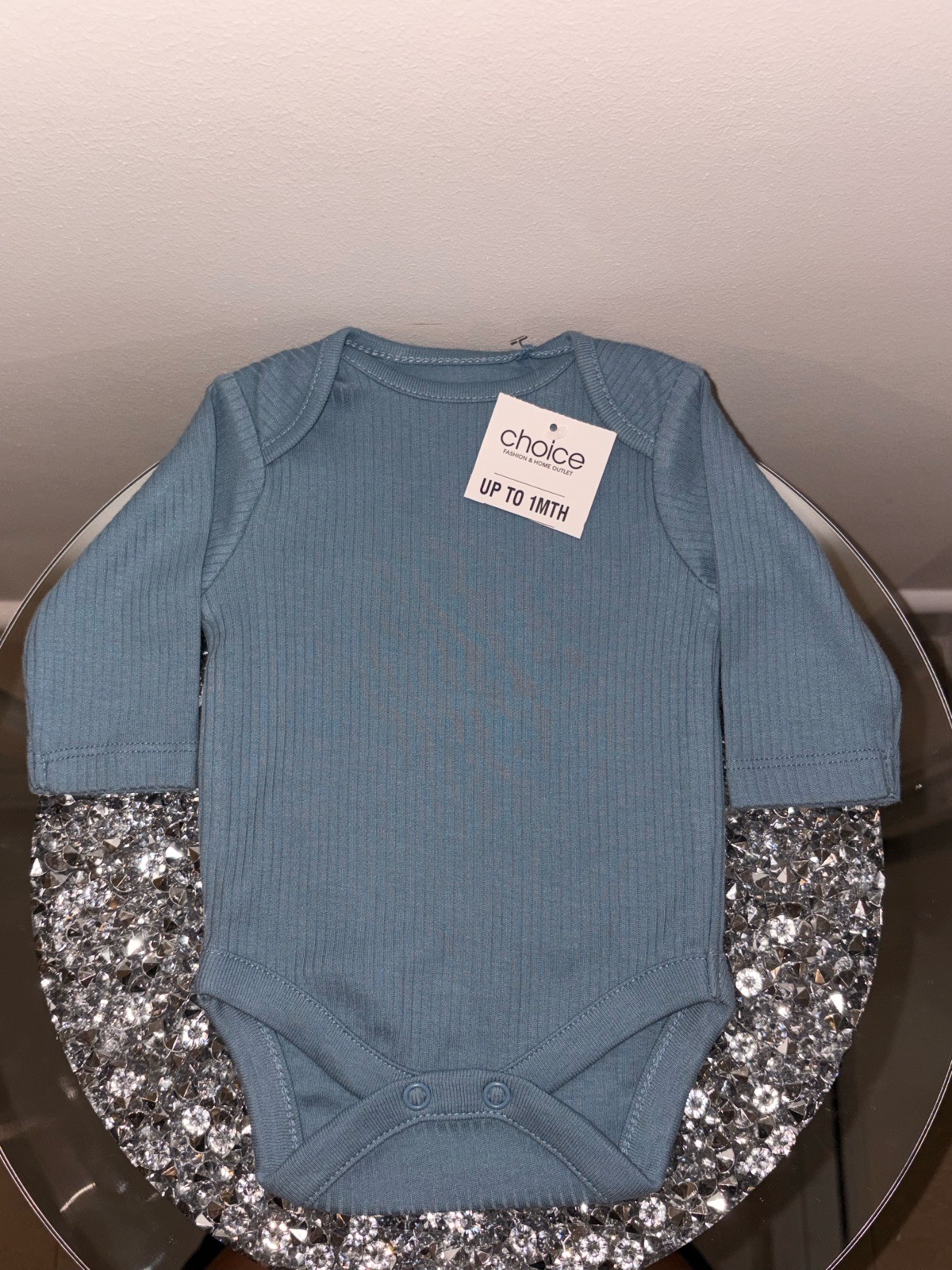 Next Baby Blue Ribbed Long Sleeve Bodysuit (Up to 1 Month) – BNWT