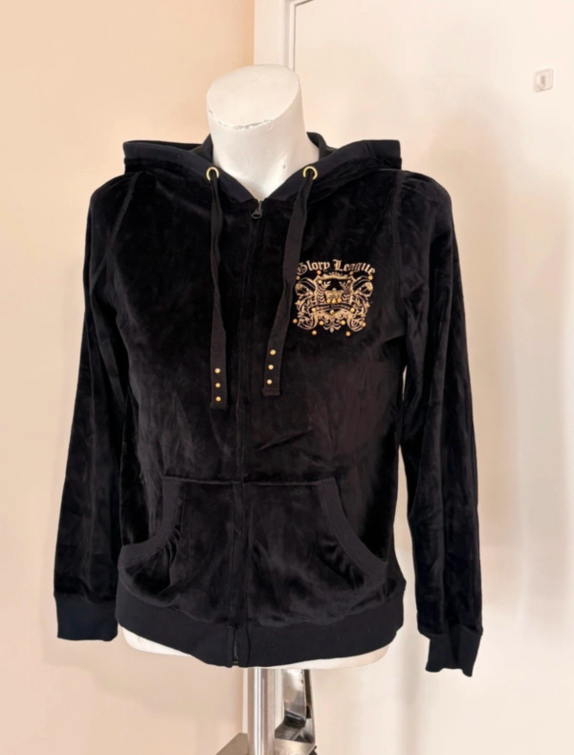 Next Petite Black Ribbed Zip-Up Hoodie (Size 14)