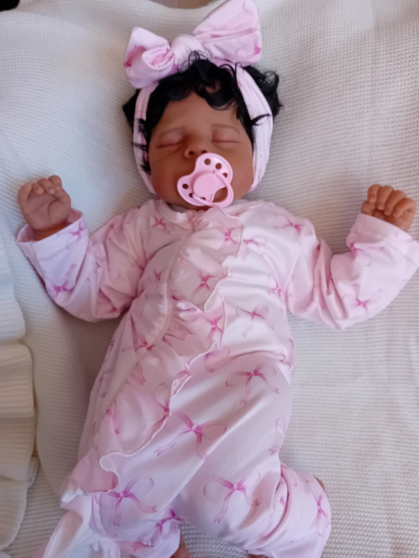 Reborn doll baby girl dark skin 19"