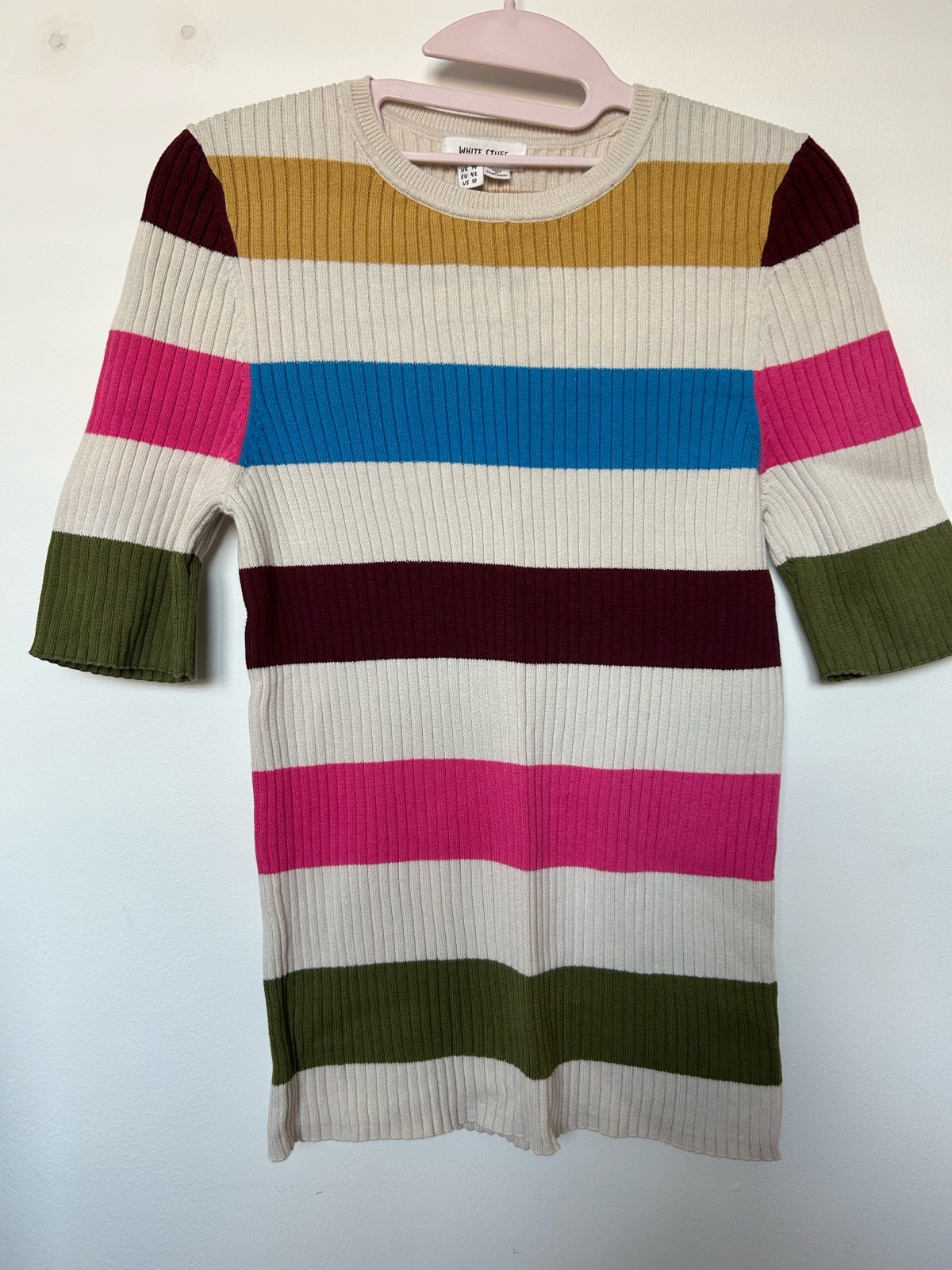 White stuff striped short sleeved jumper