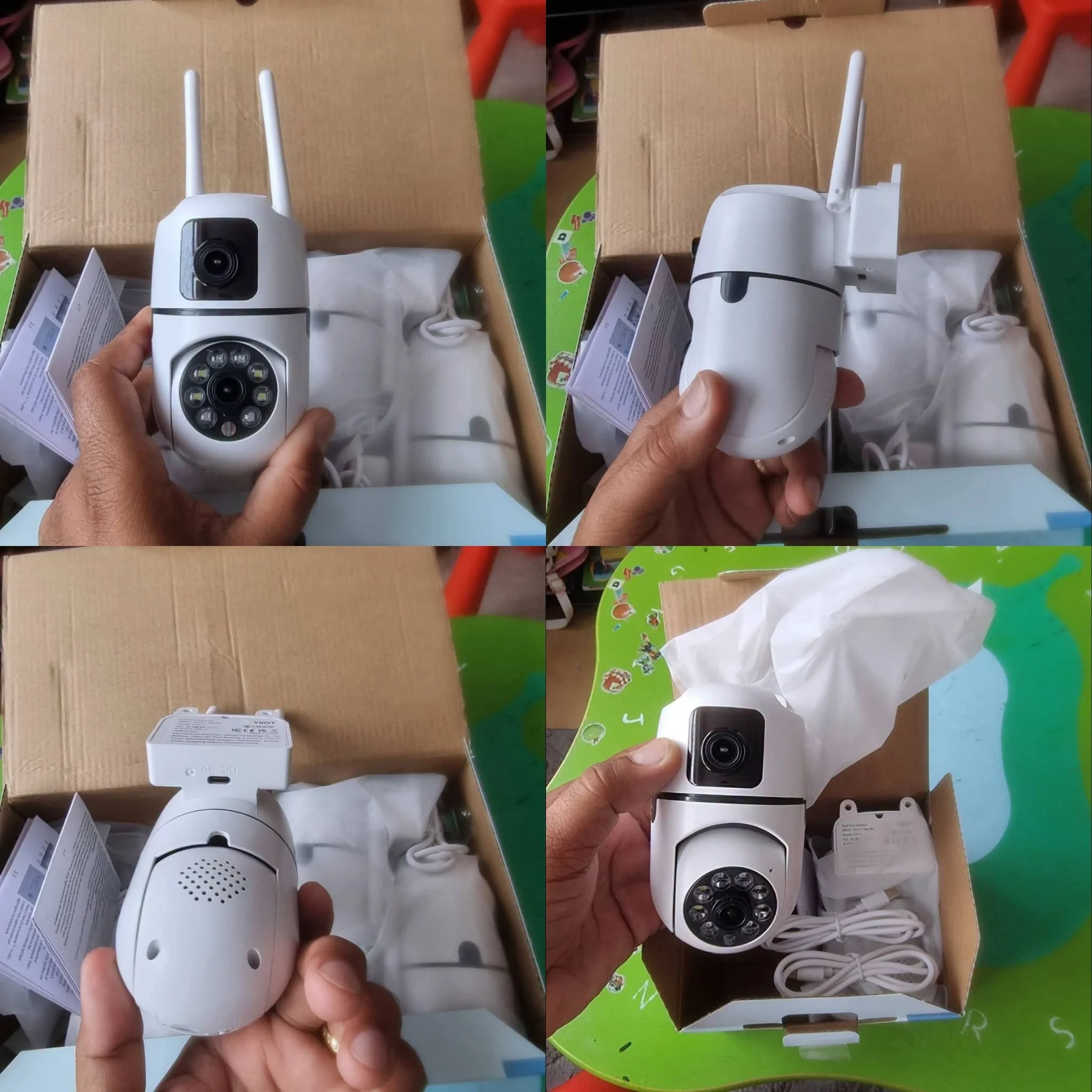 CCTV CAMERA DUAL LENS WIRELESS X2 SET, CAN CONNECT WITH MOBILE, 2 WAY COMMUNICATION