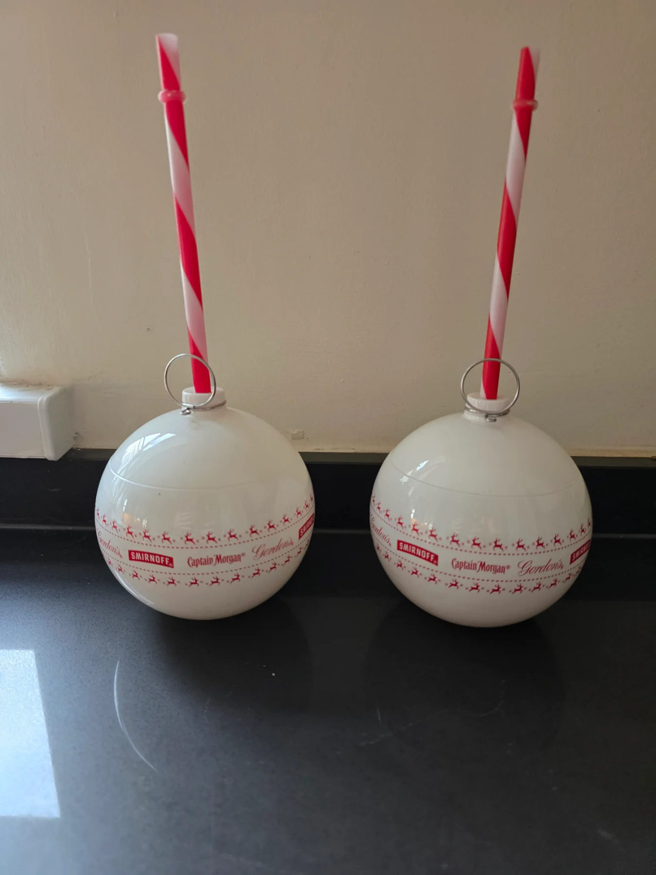 Smirnoff baubles drinks beakers