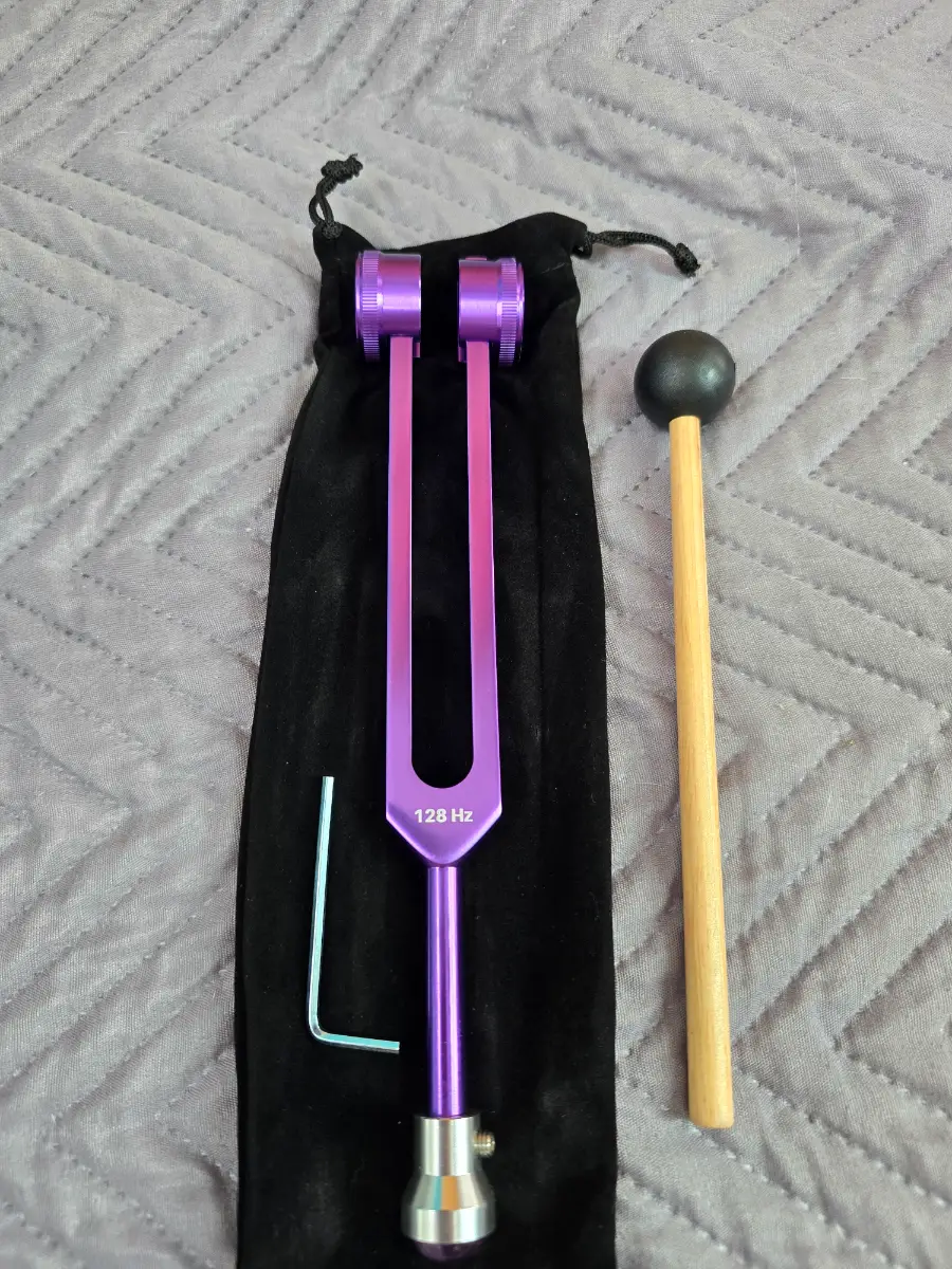 128hz tuning fork with Amethyst Crystal Boot