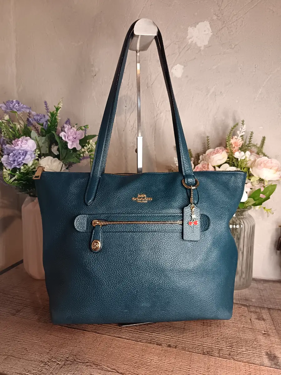 Coach Dark Teal Taylor Tote Shoulder Bag Handbag