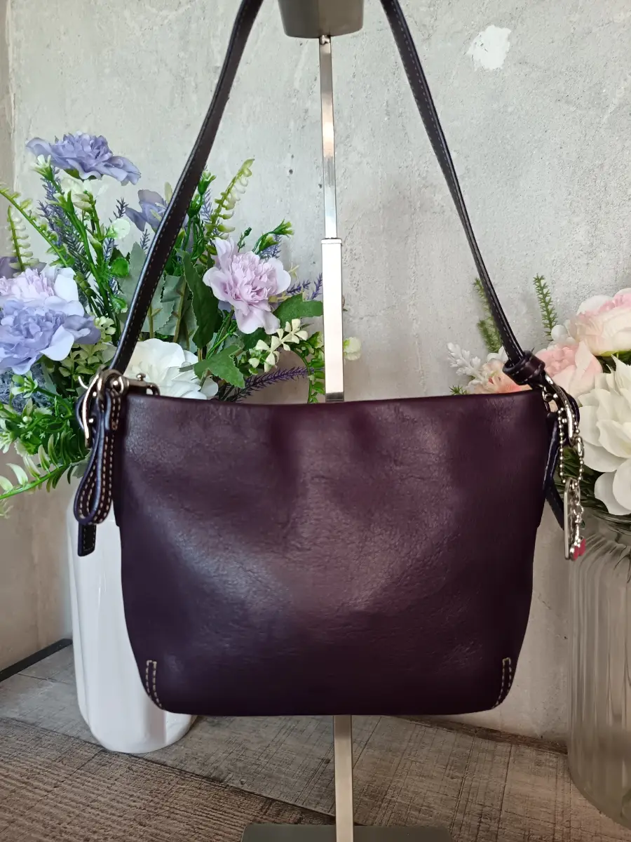 Coach Vintage Y2k Dark Purple Mini Hobo Pouch Shoulder Bag