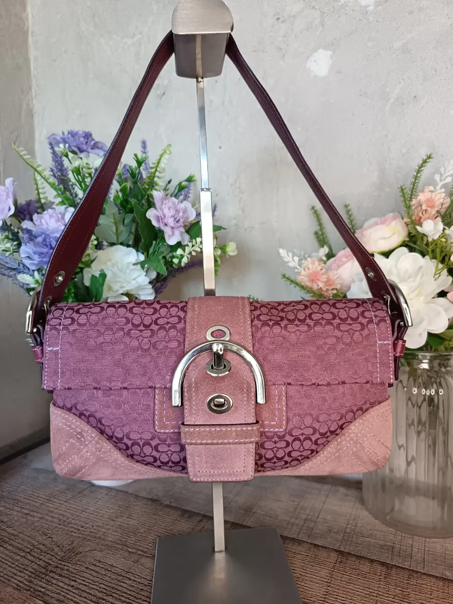 Coach Vintage Y2k Purple Signature Mini Soho Shoulder Bag Handbag