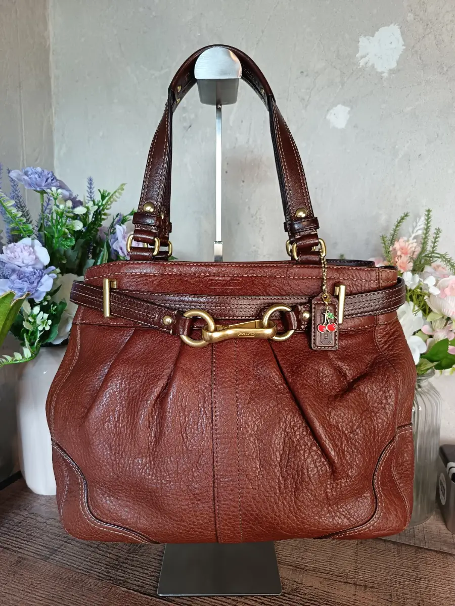 Coach Vintage Y2k Brown Hamptons Shoulder Tote Bag