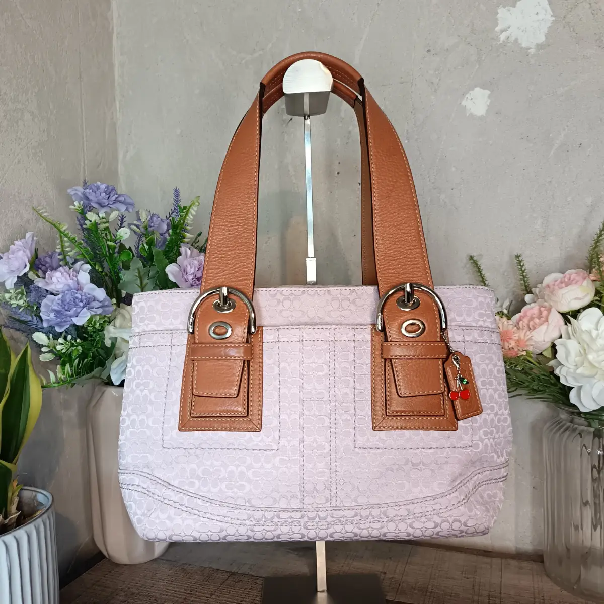 Coach Vintage Y2k Lilac Signature Soho Buckle Tote Bag Handbag