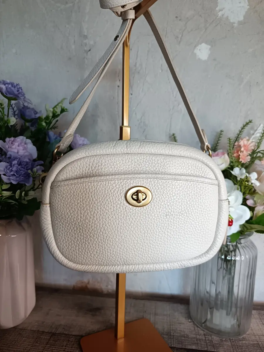 Coach Chalk Soft Pebble Leather Camera Bag