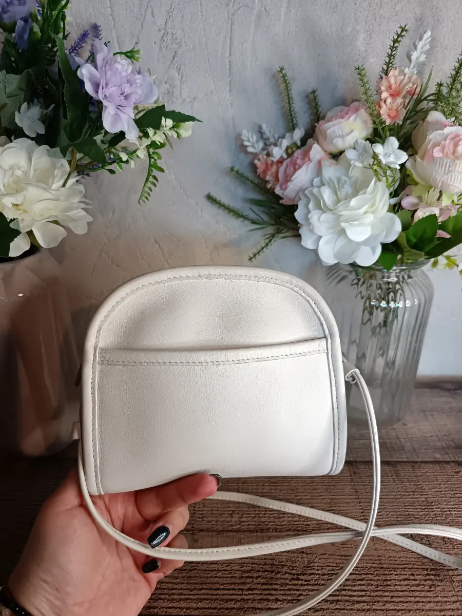Coach Vintage 90's White Abbie Zip Mini Shoulder Crossbody Bag