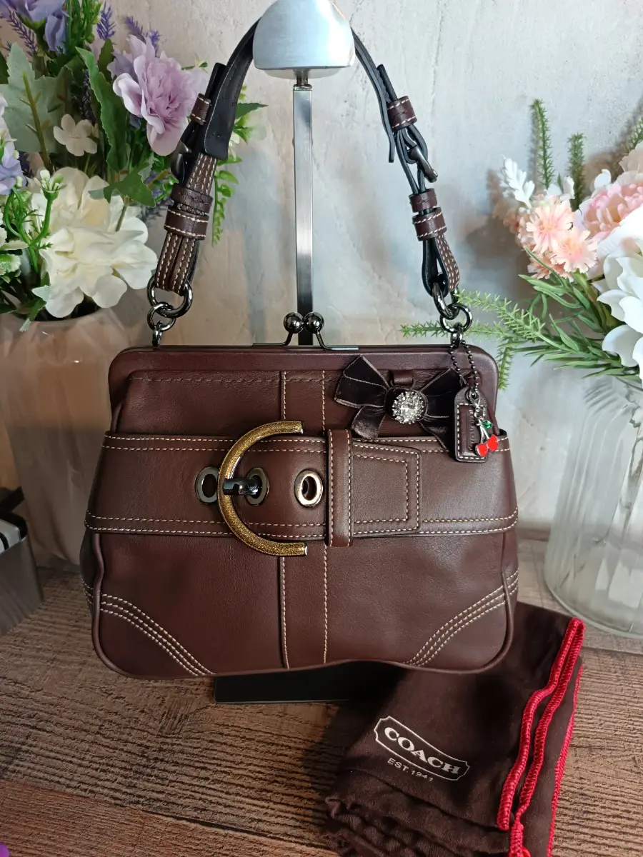 Coach Vintage Y2k Brown Kisslock Soho Bag Handbag with Buckle