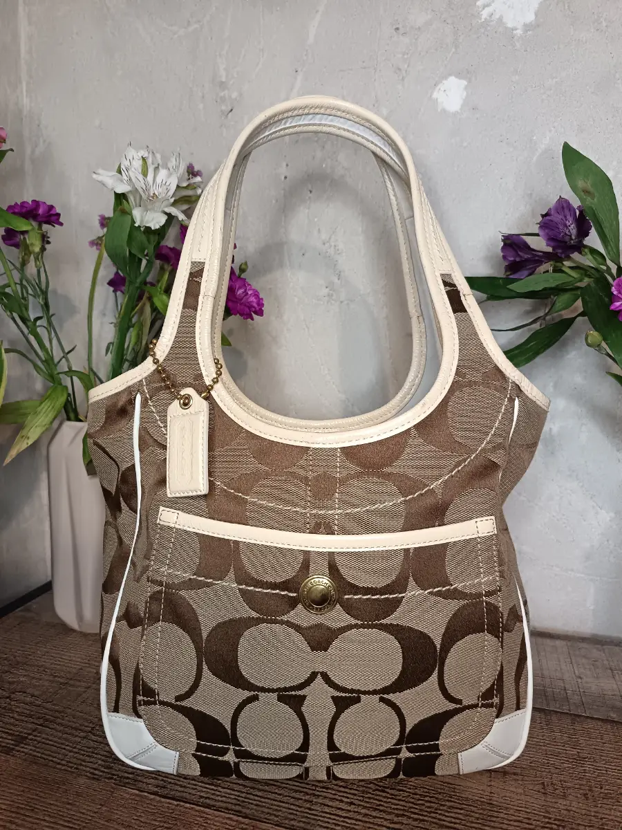 Coach Vintage Y2k Brown Signature Ergo Hobo Shoulder Bag Handbag