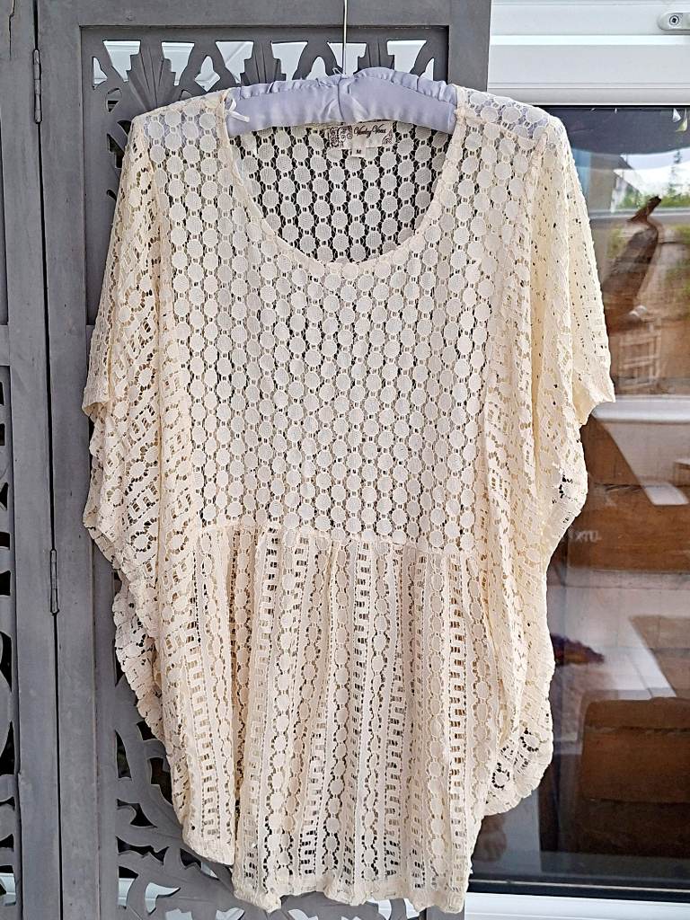 Poncho blouse tuni top summer beach coverup top blouse lace crochet top