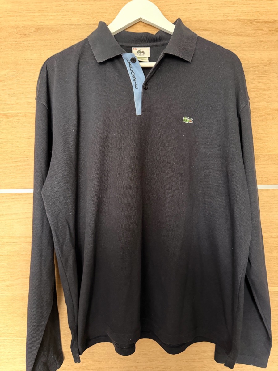 Lacoste Long Sleeve Polo Shirt Black XXL Classic Crocodile Logo