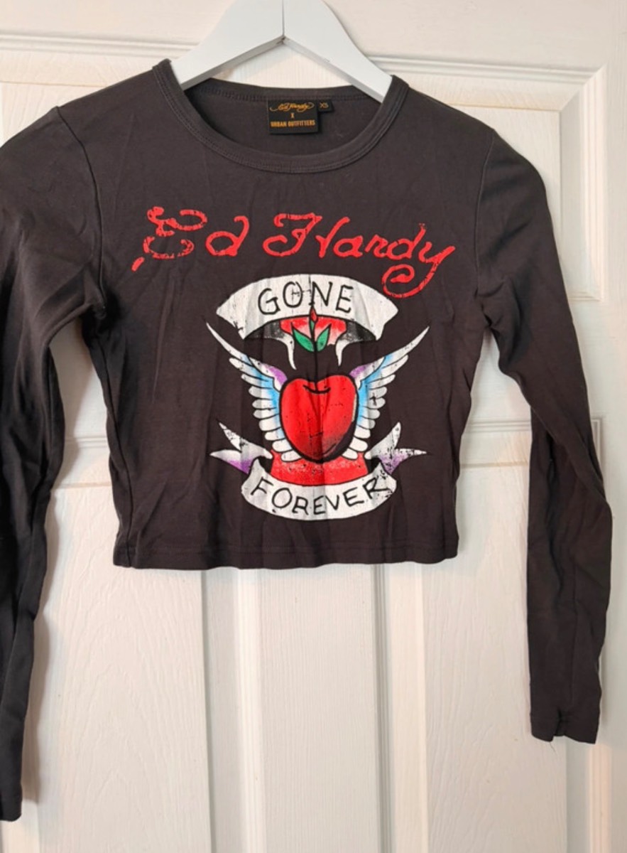 Ed Hardy x Urban Outfitters Gone Forever Long Sleeve Top XS