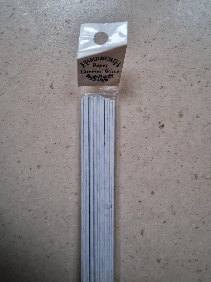 Hamilworth #18 White Paper Covered Florist Wires 36cm x 25pcs Sugarcraft BNIP