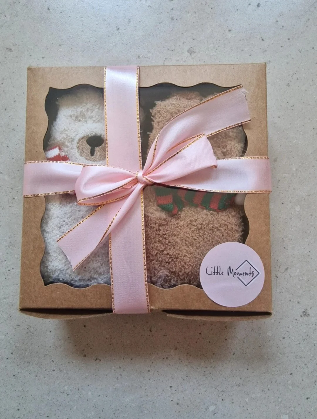 Brand New "Little Moments" Fluffy Bear Socks Gift Set