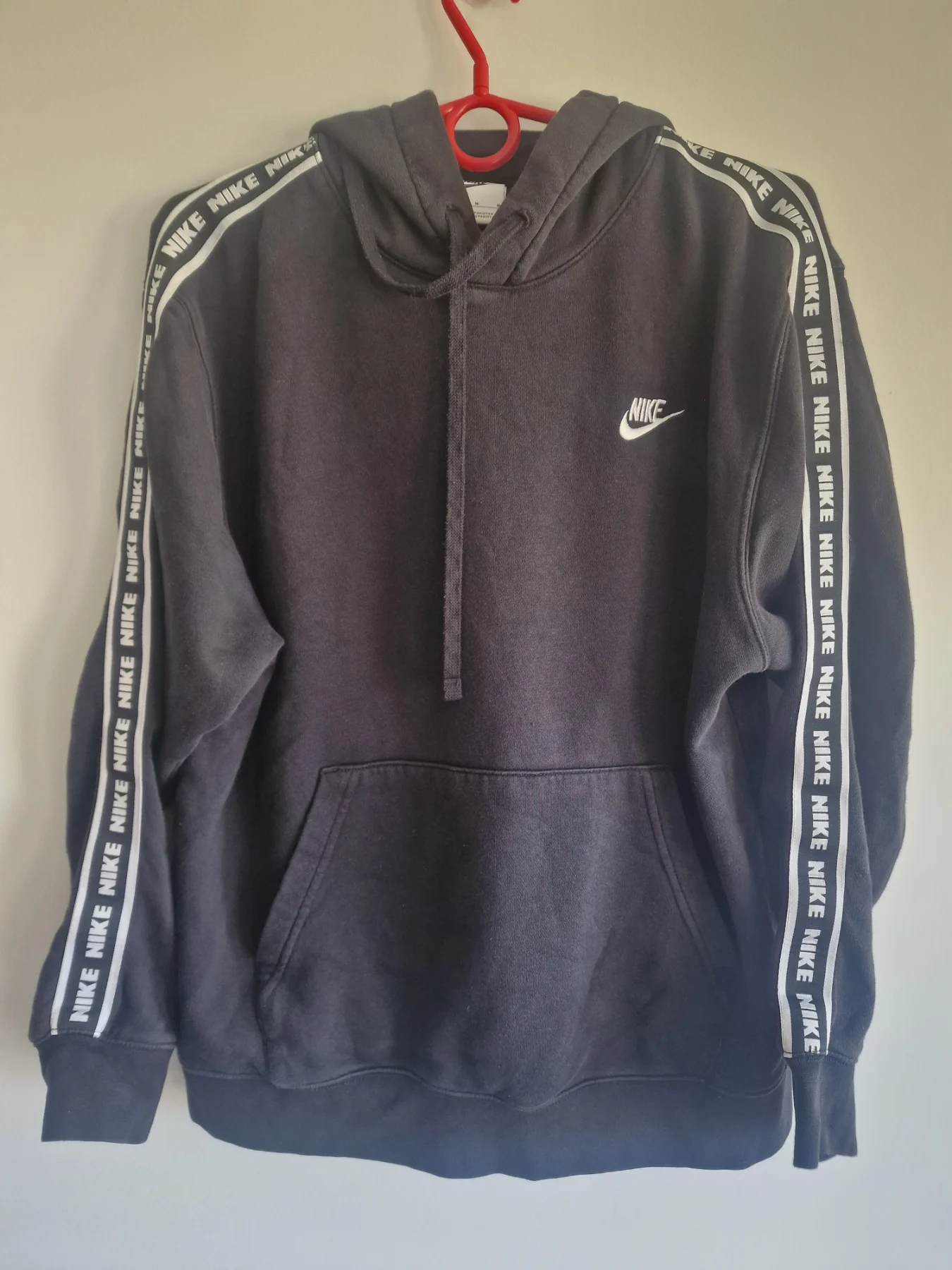 Nike Black Tape Logo Pullover Hoodie – Size M