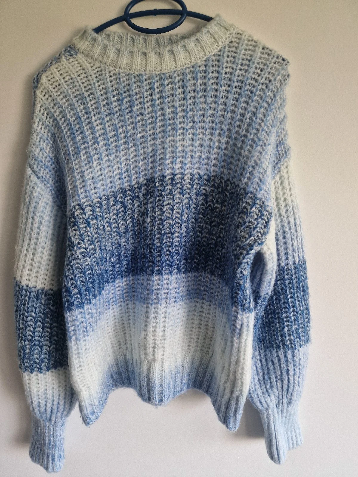 George Blue Ombré Striped Chunky Knit Jumper UK 8