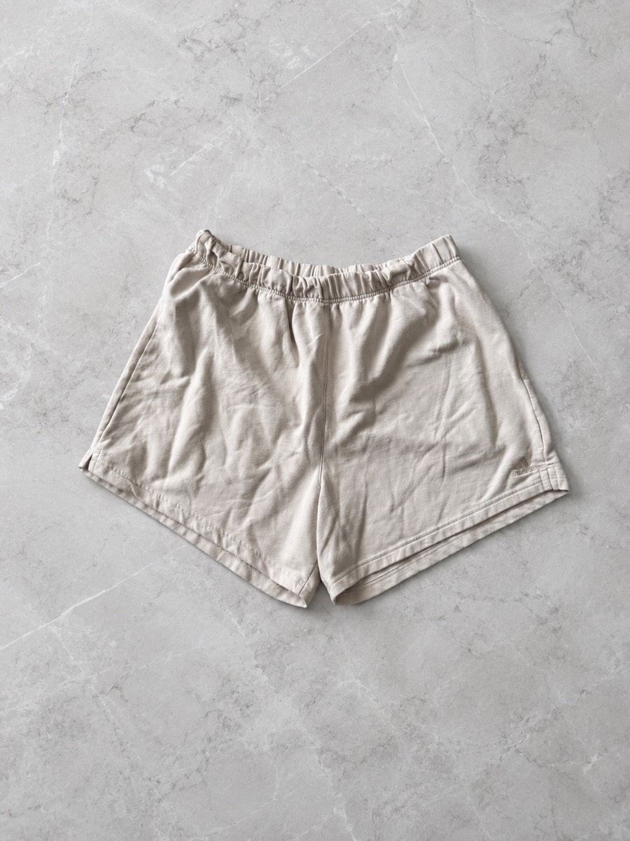 Adidas Beige Cream Fleece Sweat Shorts UK 16-18 / Large | Minimal Lounge Gym