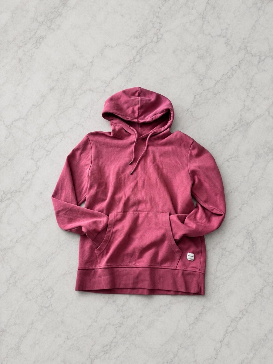 Jack & Jones Essentials Pinky Red Hoodie Men’s Size L – Soft Cotton Blend Pullover