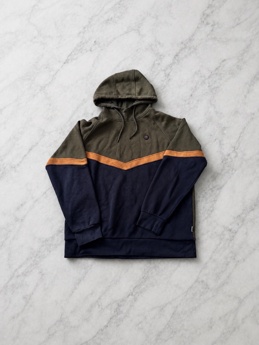 Jack & Jones Core Colour Block Hoodie XL | Khaki, Navy & Tan | Warm Pullover Sweatshirt