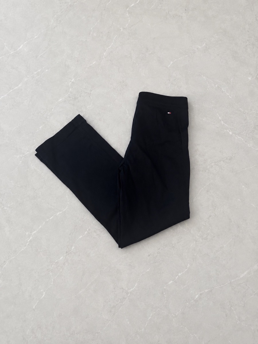 Tommy Hilfiger Navy Straight Leg Trousers UK 10 Smart Stretch Cotton