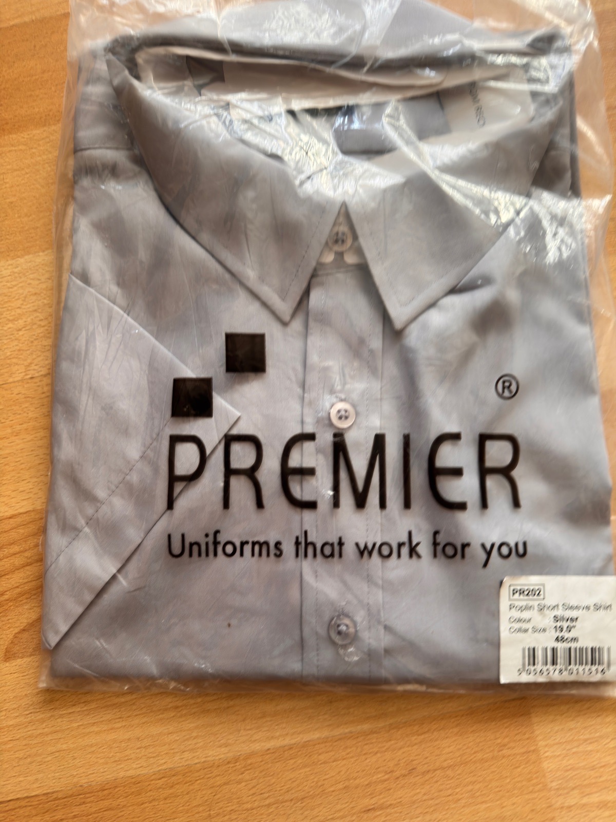 Premier PR202 Silver Short Sleeve Poplin Work Shirt 19in Collar 2XL/3XL