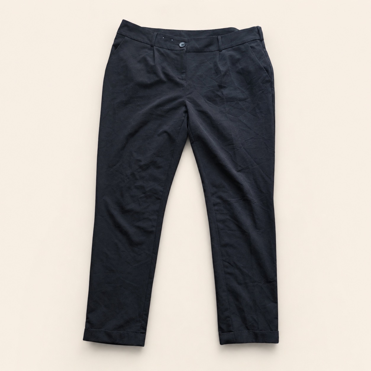 New Look Black Tailored Trousers Smart Work Office Size 16