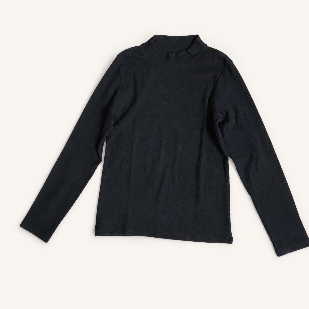 Next Girls Black High Neck Long Sleeve Top Age 14 Years 164cm Cotton Stretch