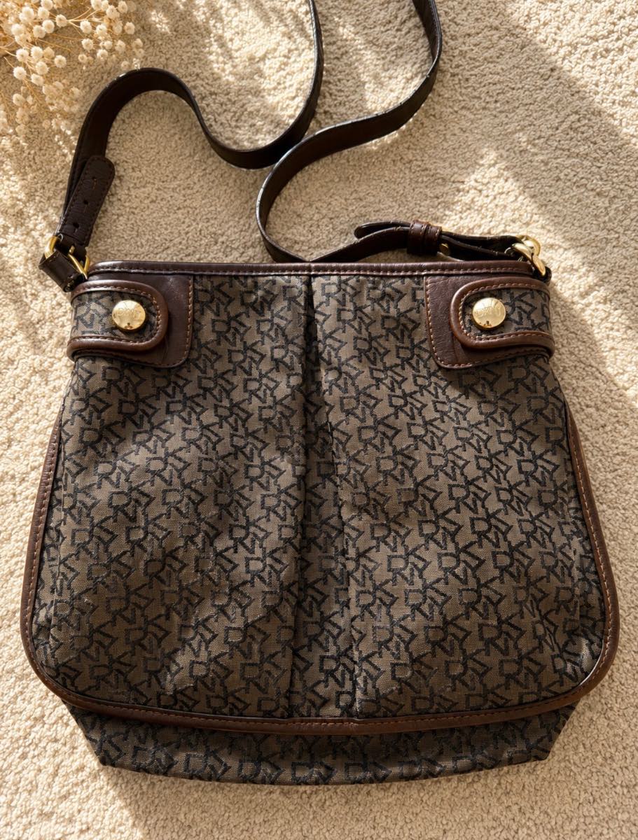 DKNY Brown Monogram Crossbody/Shoulder Bag