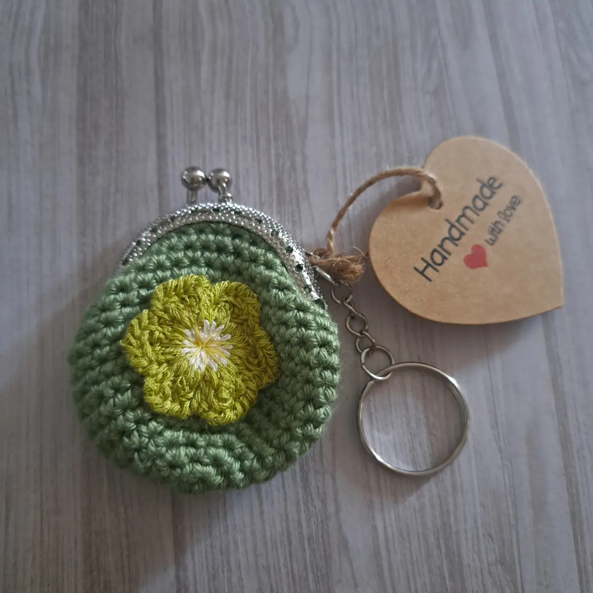 Handmade coin purse keyring