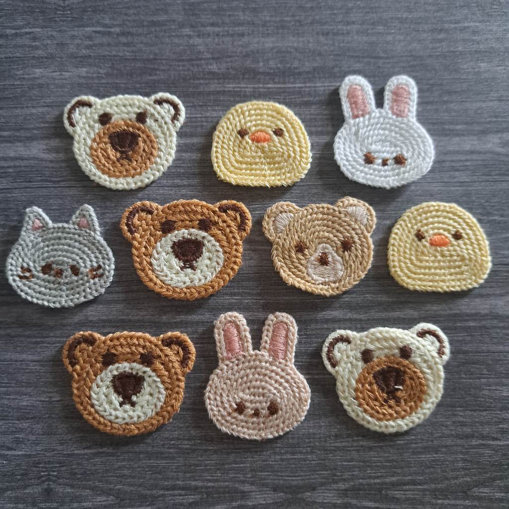 Crochet style animal patches