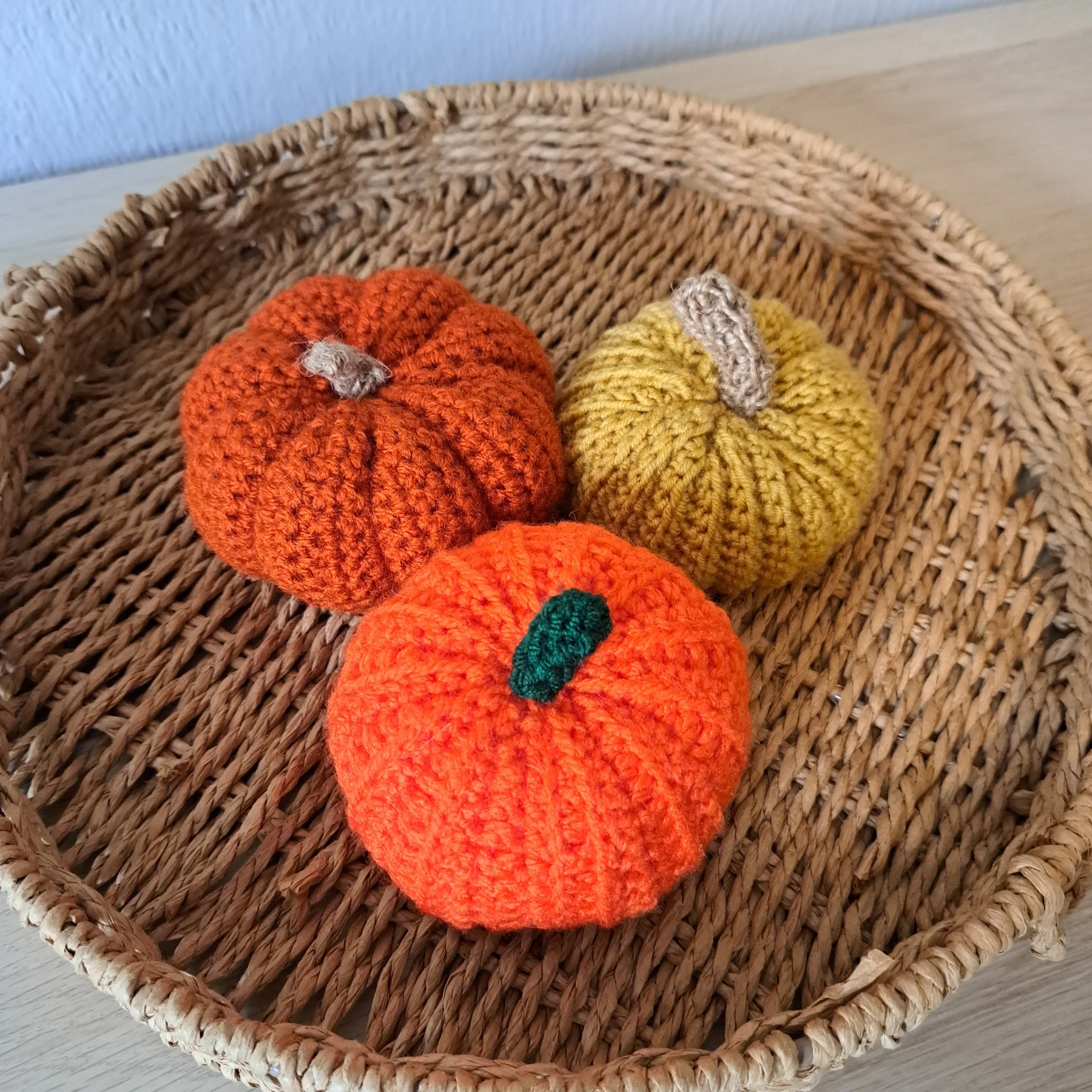 Set of 3 handmade pumpkins