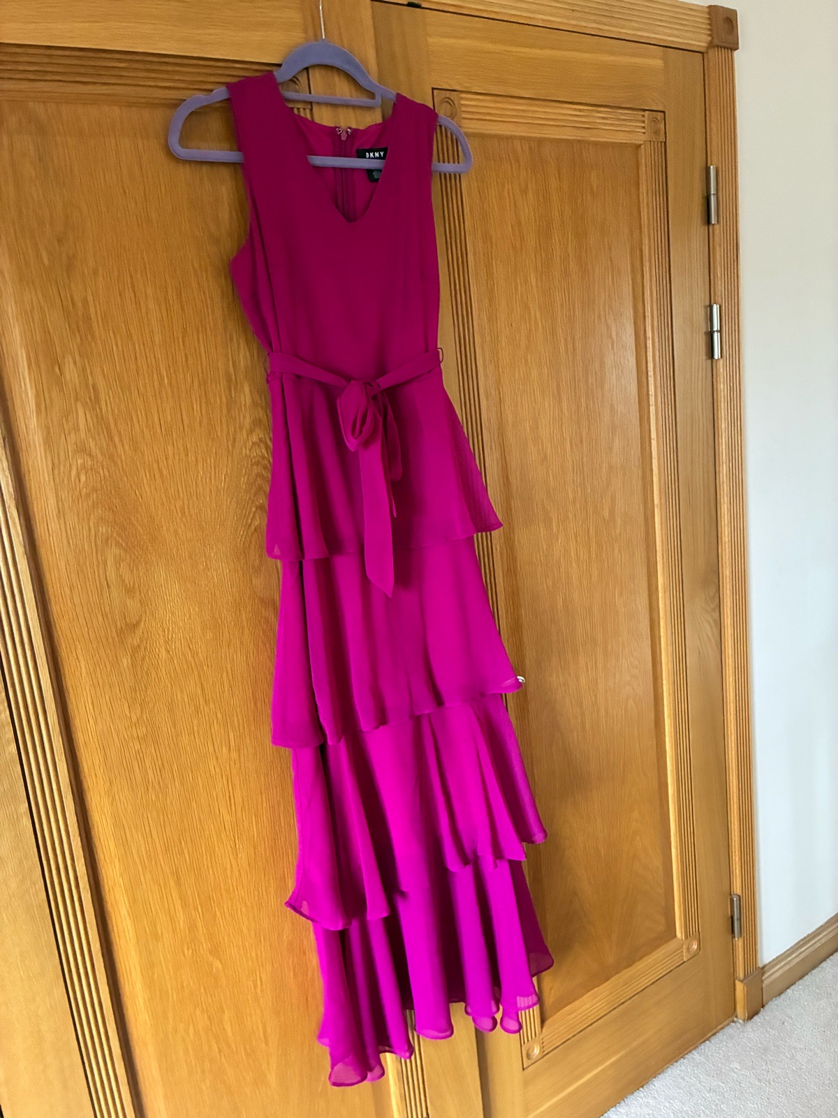 Vibrant pink occasion dress DKNY Size 12-14