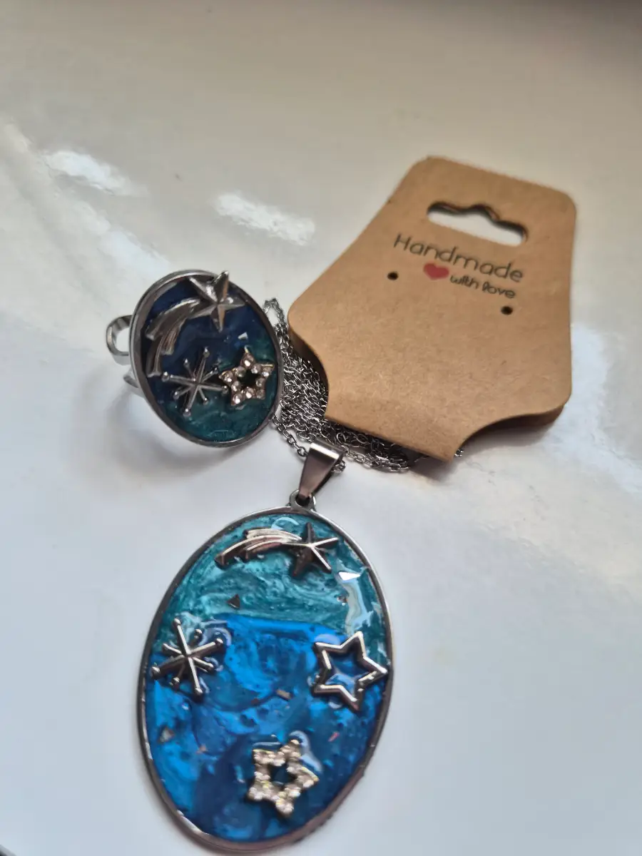 Starry sky's necklace & matching ring