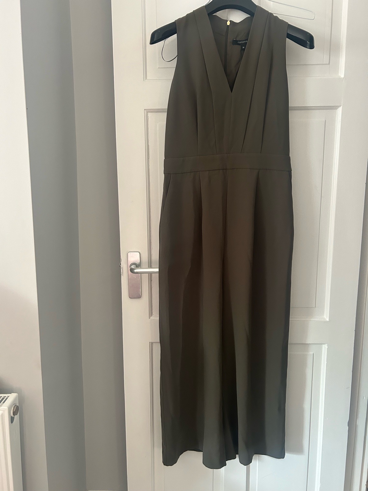 Comma women’s overal lang jumpsuit sleeveless V neck uk10