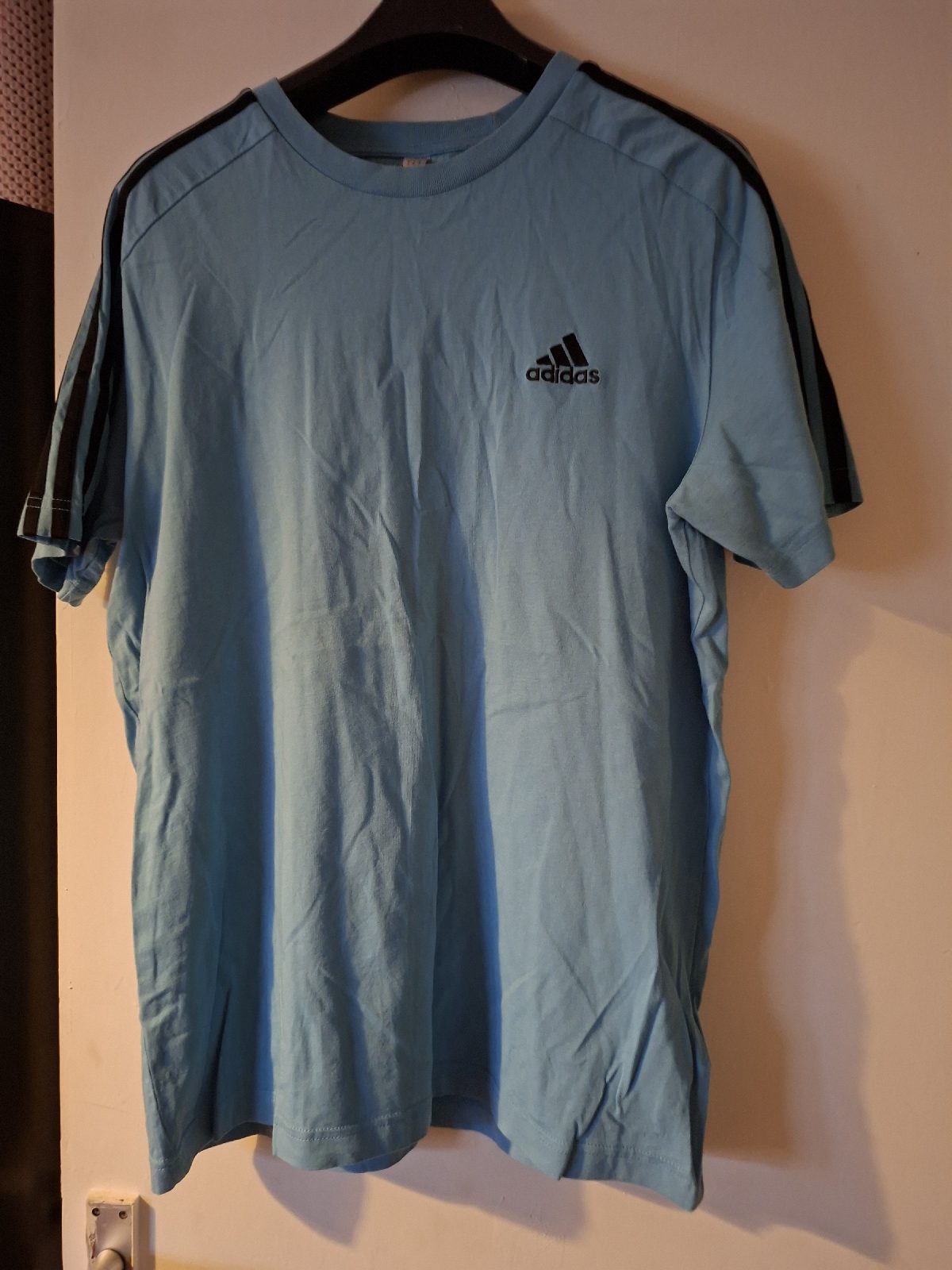 Blue stripe mens Adidas tshirt