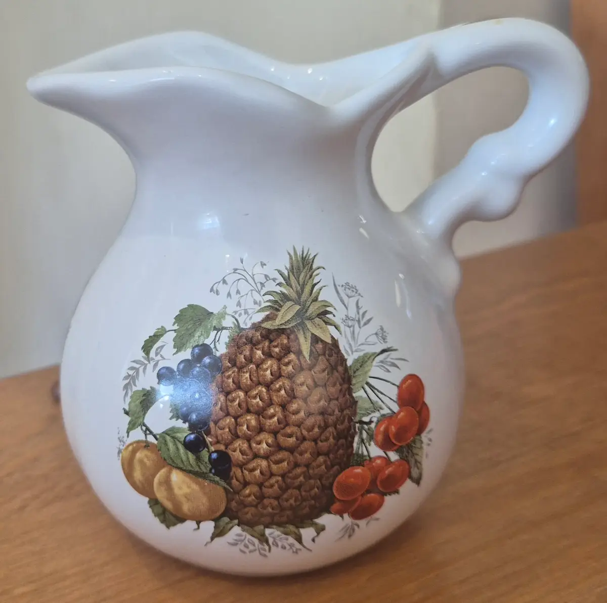Vintage Milk Jug Fruit Design Very Good Condition. Unbranded