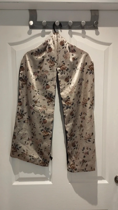 LK Bennett double sided black velvet golden silk flora scarf